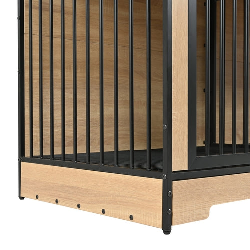 XL Double Dog Crate Furniture – Wooden Dog Kennel with Two