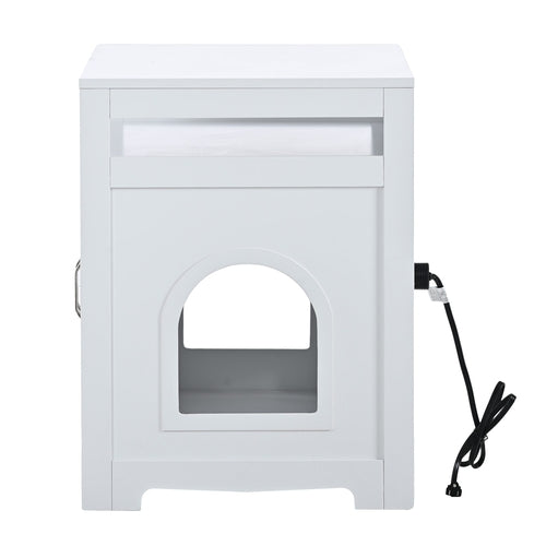 Hidden Cat Litter Box Furniture with Storage Bench , Wooden Pet House